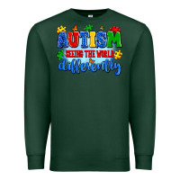 Sports Green autism seeing the world differently Premium Sweatshirt - Artiststas