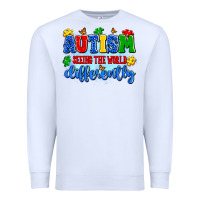 White autism seeing the world differently Premium Sweatshirt - Artiststas