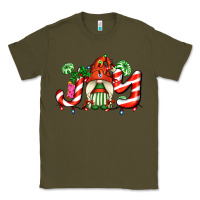 Army Green joy with gnomes and christmas cookie and candies Classic Tee - AdoDesignShop