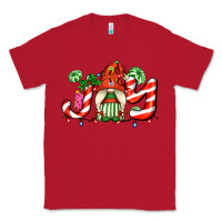 Red joy with gnomes and christmas cookie and candies Classic Tee - AdoDesignShop
