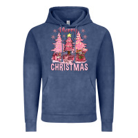 Vintage Denim pink merry christmas bbs Vintage Hoodie - BundleAndBundleShop