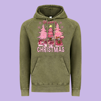 Pink Merry Christmas Bbs Vintage Hoodie Designed By Bundleandbundleshop