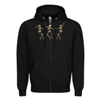 Black dancing skeletons Zipper Hoodie - MaliasSmallBusiness