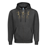 Charcoal Heather dancing skeletons Zipper Hoodie - MaliasSmallBusiness