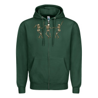 Sports Green dancing skeletons Zipper Hoodie - MaliasSmallBusiness