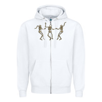 White dancing skeletons Zipper Hoodie - MaliasSmallBusiness