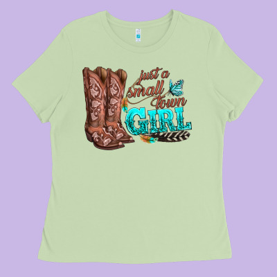 Justas Malltown Girlie Ladies Tee Designed By Texasbilliewilder