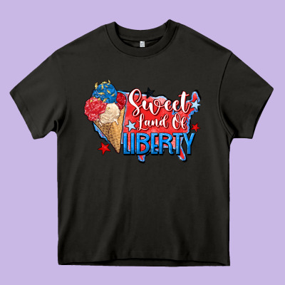 Sweet Land Of Liberty Heavy Core Tee Designed By Zillion Design Studio