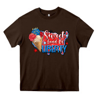 Chocolate Brown sweet land of liberty Heavy Core Tee - Zillion Design Studio
