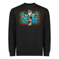 Black bull skull cross backgraund Heavyweight Sweatshirt - JahusDesignShop