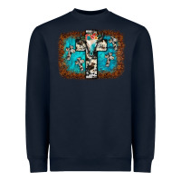 Navy bull skull cross backgraund Heavyweight Sweatshirt - JahusDesignShop