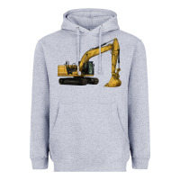 Heather Grey Excavator Heavyweight Hoodie - LillyAllenDesigns