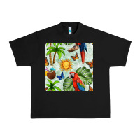 Black parrot in the sun seamless pattern Urban Heavy Tee - BundleAndBundleShop