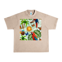 French Oak parrot in the sun seamless pattern Urban Heavy Tee - BundleAndBundleShop