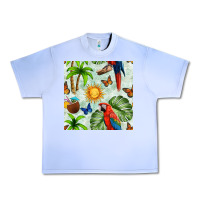 Grape Ice parrot in the sun seamless pattern Urban Heavy Tee - BundleAndBundleShop