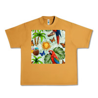 Peanut Butter parrot in the sun seamless pattern Urban Heavy Tee - BundleAndBundleShop