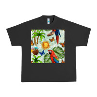 Pigment Black parrot in the sun seamless pattern Urban Heavy Tee - BundleAndBundleShop