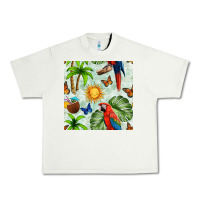 Pistachio parrot in the sun seamless pattern Urban Heavy Tee - BundleAndBundleShop