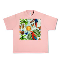 Salmon parrot in the sun seamless pattern Urban Heavy Tee - BundleAndBundleShop