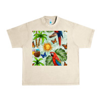 Sandshell parrot in the sun seamless pattern Urban Heavy Tee - BundleAndBundleShop