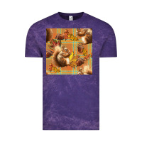 Cloud Purple fall squirrel and plaid seamless Vintage Tee - BundleAndBundleShop