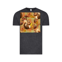 Vintage Black fall squirrel and plaid seamless Vintage Tee - BundleAndBundleShop