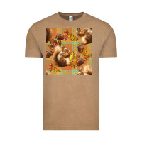 Vintage Coffee fall squirrel and plaid seamless Vintage Tee - BundleAndBundleShop