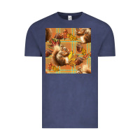 Vintage Denim fall squirrel and plaid seamless Vintage Tee - BundleAndBundleShop