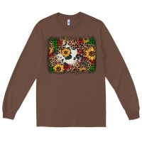 Chestnut distressed christmas sunflowers leopard cowhide background Long Sleeve Tee - Jasminsmagicworld