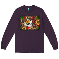 Plum distressed christmas sunflowers leopard cowhide background Long Sleeve Tee - Jasminsmagicworld