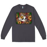 Smoke distressed christmas sunflowers leopard cowhide background Long Sleeve Tee - Jasminsmagicworld