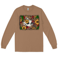 Toasted Coconut distressed christmas sunflowers leopard cowhide background Long Sleeve Tee - Jasminsmagicworld