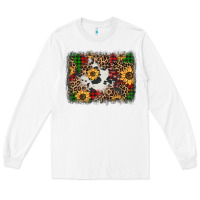 White distressed christmas sunflowers leopard cowhide background Long Sleeve Tee - Jasminsmagicworld
