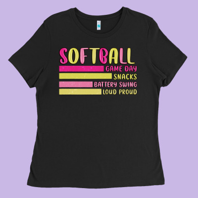 Retro Softball Png Ladies Tee Designed By Jahusdesignshop