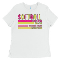 White retro softball png Ladies Tee - JahusDesignShop