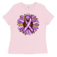 Bubblegum Pink Cancer Awareness Sunflower Ladies Tee - RanaPortraitStore