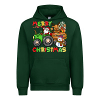 Forest Green merry christmas crew tractor Urban Hoodie - CowGirlArtShop