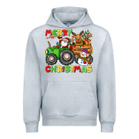 Heather Grey merry christmas crew tractor Urban Hoodie - CowGirlArtShop
