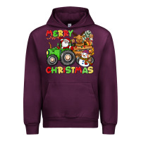 Mauve Wine merry christmas crew tractor Urban Hoodie - CowGirlArtShop