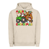 Pigment French Oak merry christmas crew tractor Urban Hoodie - CowGirlArtShop