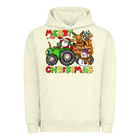 Pigment Pistachio merry christmas crew tractor Urban Hoodie - CowGirlArtShop