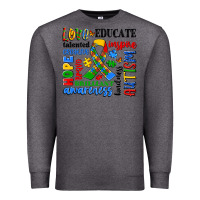 Charcoal Heather autism awareness typography Premium Sweatshirt - Artiststas