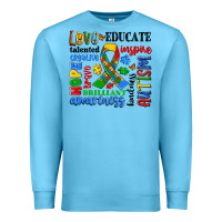 Ocean Blue autism awareness typography Premium Sweatshirt - Artiststas