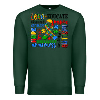 Sports Green autism awareness typography Premium Sweatshirt - Artiststas