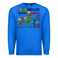 True Royal autism awareness typography Premium Sweatshirt - Artiststas