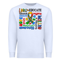 White autism awareness typography Premium Sweatshirt - Artiststas