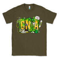 Army Green St. Patricks Day Cna Classic Tee - CowhideDigitalArt
