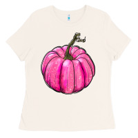 Bone Breast Cancer Awareness Pink Pumpkin Ladies Tee - RanaPortraitStore