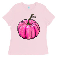 Bubblegum Pink Breast Cancer Awareness Pink Pumpkin Ladies Tee - RanaPortraitStore