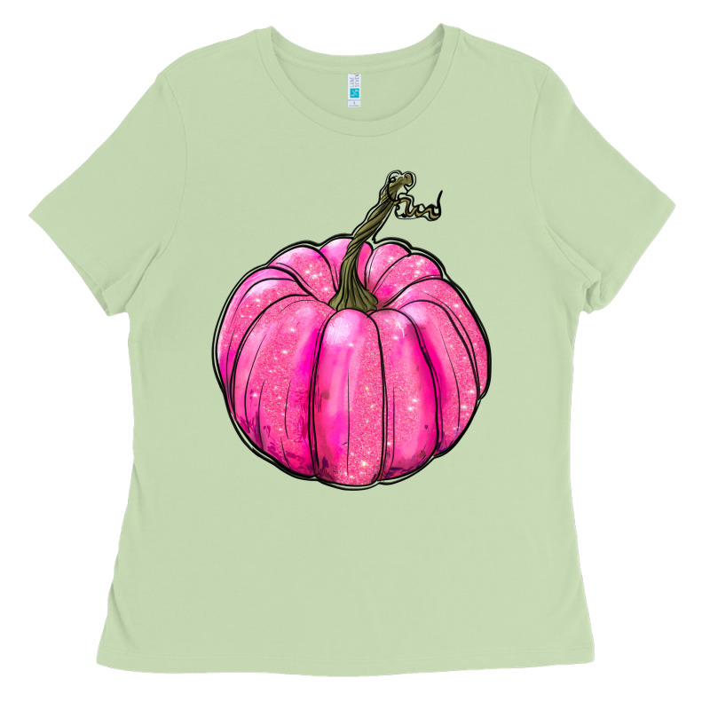 Breast Cancer Awareness Pink Pumpkin Ladies Tee by RanaPortraitStore | Teevron